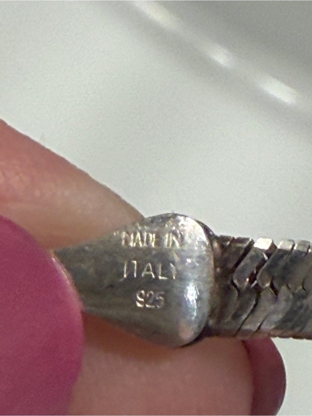 Classic 925  Flat Snake Chain Necklace - Picture 2 of 8